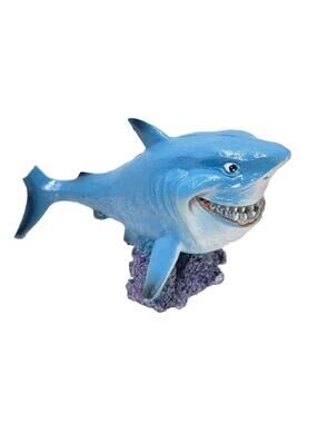 Blue Shark Fish Tank Decor Shark Display - "As Is" with Broken Back Fin!